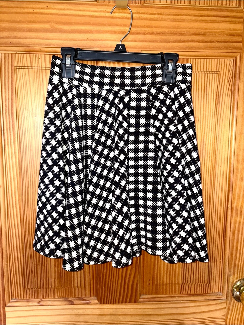 Black & White Checkered Buffalo Plaid / Gingham Skirt - size Small/Medium
